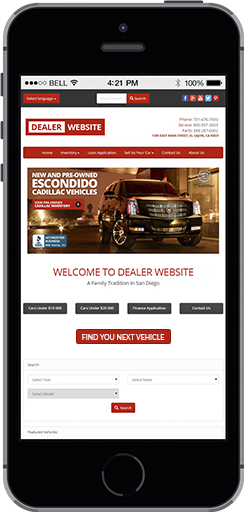 car dealer mobile website